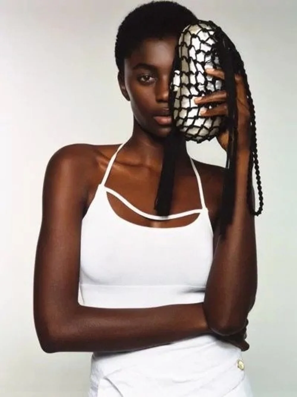NWT Cult Gaia Tallulah Pearl Clutch with Black Macramé Bag - Picture 5 of 16